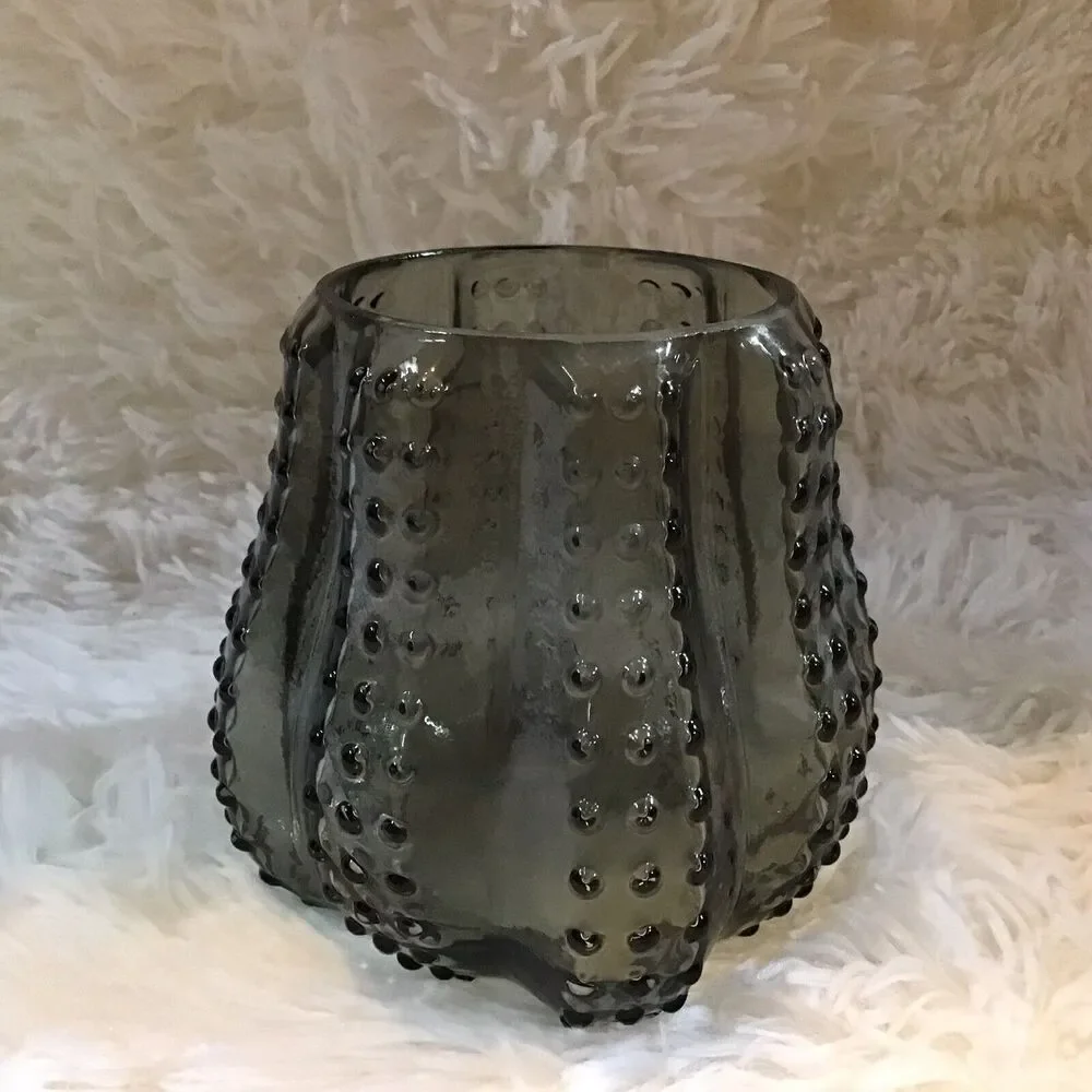 Smokey Black Cactus Vase Planter Candle Trinket Holder Southwestern Desert